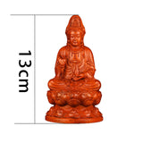 Maxbell Maxbell Wood Guan Yin Statue Worship Figurine Feng Shui for Desktop Home Decor Brown