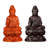 Maxbell Maxbell Wood Guan Yin Statue Worship Figurine Feng Shui for Desktop Home Decor Brown