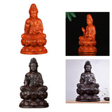 Maxbell Maxbell Wood Guan Yin Statue Worship Figurine Feng Shui for Desktop Home Decor Brown