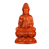 Maxbell Maxbell Wood Guan Yin Statue Worship Figurine Feng Shui for Desktop Home Decor Brown