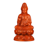 Maxbell Maxbell Wood Guan Yin Statue Worship Figurine Feng Shui for Desktop Home Decor Brown