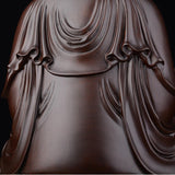 Maxbell Maxbell Wood Guan Yin Statue Worship Figurine Feng Shui for Desktop Home Decor Black