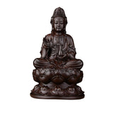 Maxbell Maxbell Wood Guan Yin Statue Worship Figurine Feng Shui for Desktop Home Decor Black