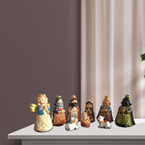 Maxbell Maxbell 9 Pieces Christmas Nativity Set Resin Crafts Decorations Collection Gifts
