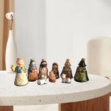 Maxbell Maxbell 9 Pieces Christmas Nativity Set Resin Crafts Decorations Collection Gifts