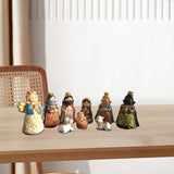 Maxbell Maxbell 9 Pieces Christmas Nativity Set Resin Crafts Decorations Collection Gifts