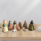 Maxbell Maxbell 9 Pieces Christmas Nativity Set Resin Crafts Decorations Collection Gifts