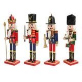 Maxbell Maxbell Hand Painted Nutcracker Figures Handmade Miniatures for Yard  Red