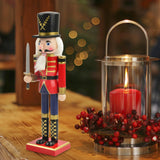 Maxbell Maxbell Hand Painted Nutcracker Figures Handmade Miniatures for Yard  Red Black