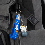 Maxbell 3Pcs Astronaut Keyring Bag Hanging Ornament Pendant Cartoon Wallet Decor Argent