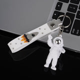 Maxbell 3Pcs Astronaut Keyring Bag Hanging Ornament Pendant Cartoon Wallet Decor Argent