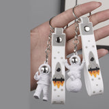 Maxbell 3Pcs Astronaut Keyring Bag Hanging Ornament Pendant Cartoon Wallet Decor Argent