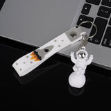 Maxbell 3Pcs Astronaut Keyring Bag Hanging Ornament Pendant Cartoon Wallet Decor Argent