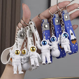 Maxbell 3Pcs Astronaut Keyring Bag Hanging Ornament Pendant Cartoon Wallet Decor Argent