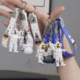 Maxbell 3Pcs Astronaut Keyring Bag Hanging Ornament Pendant Cartoon Wallet Decor Argent