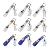 Maxbell 3Pcs Astronaut Keyring Bag Hanging Ornament Pendant Cartoon Wallet Decor Argent