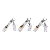 Maxbell 3Pcs Astronaut Keyring Bag Hanging Ornament Pendant Cartoon Wallet Decor Argent