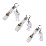 Maxbell 3Pcs Astronaut Keyring Bag Hanging Ornament Pendant Cartoon Wallet Decor Argent