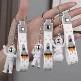 Maxbell 3Pcs Astronaut Keyring Bag Hanging Ornament Pendant Cartoon Wallet Decor Argent