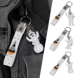 Maxbell 3Pcs Astronaut Keyring Bag Hanging Ornament Pendant Cartoon Wallet Decor Argent