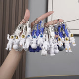 Maxbell 3Pcs Astronaut Keyring Bag Hanging Ornament Pendant Cartoon Wallet Decor Argent