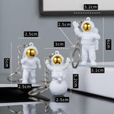 Maxbell 3Pcs Astronaut Keyring Bag Hanging Ornament Pendant Cartoon Wallet Decor Aureate