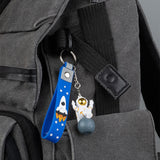 Maxbell 3Pcs Astronaut Keyring Bag Hanging Ornament Pendant Cartoon Wallet Decor Blue