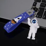 Maxbell 3Pcs Astronaut Keyring Bag Hanging Ornament Pendant Cartoon Wallet Decor Blue