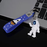 Maxbell 3Pcs Astronaut Keyring Bag Hanging Ornament Pendant Cartoon Wallet Decor Blue