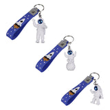 Maxbell 3Pcs Astronaut Keyring Bag Hanging Ornament Pendant Cartoon Wallet Decor Blue