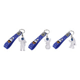 Maxbell 3Pcs Astronaut Keyring Bag Hanging Ornament Pendant Cartoon Wallet Decor Blue