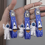 Maxbell 3Pcs Astronaut Keyring Bag Hanging Ornament Pendant Cartoon Wallet Decor Blue