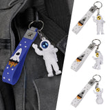 Maxbell 3Pcs Astronaut Keyring Bag Hanging Ornament Pendant Cartoon Wallet Decor Blue