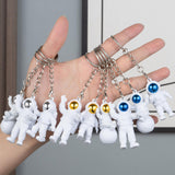 Maxbell 3x Astronaut Key Chain Car Key Holder Backpack Accessories Pendant Gifts Argent