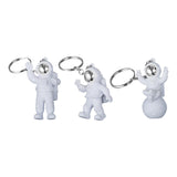 Maxbell 3x Astronaut Key Chain Car Key Holder Backpack Accessories Pendant Gifts Argent