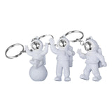 Maxbell 3x Astronaut Key Chain Car Key Holder Backpack Accessories Pendant Gifts Argent