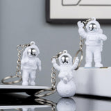 Maxbell 3x Astronaut Key Chain Car Key Holder Backpack Accessories Pendant Gifts Argent