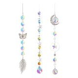 Maxbell Crystal Hanging Prisms Pendant with Chain Ornaments Sturdy Colorful Delicate A