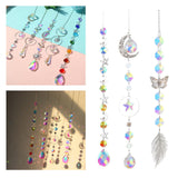 Maxbell Crystal Hanging Prisms Pendant with Chain Ornaments Sturdy Colorful Delicate A