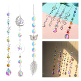 Maxbell Crystal Hanging Prisms Pendant with Chain Ornaments Sturdy Colorful Delicate A