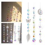 Maxbell Crystal Hanging Prisms Pendant with Chain Ornaments Sturdy Colorful Delicate A