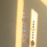 Maxbell Crystal Hanging Prisms Pendant with Chain Ornaments Sturdy Colorful Delicate C