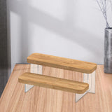 Maxbell Transparent Wood Display Stand Storage for Cosmetic Action Figure Dessert 2 Tiers