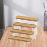 Maxbell Transparent Wood Display Stand Storage for Cosmetic Action Figure Dessert 4 Tiers