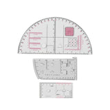 Maxbell 3 Pieces Protractor Measuring Tool Half Round Protractor for Home Travel