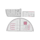Maxbell 3 Pieces Protractor Measuring Tool Half Round Protractor for Home Travel