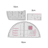Maxbell 3 Pieces Protractor Measuring Tool Half Round Protractor for Home Travel