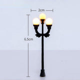Maxbell 10 Pieces Mini Street Post Lights Fairy Garden Accessories Train Post Lamps