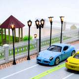 Maxbell 10 Pieces Mini Street Post Lights Fairy Garden Accessories Train Post Lamps