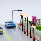 Maxbell 10 Pieces Mini Street Post Lights Fairy Garden Accessories Train Post Lamps